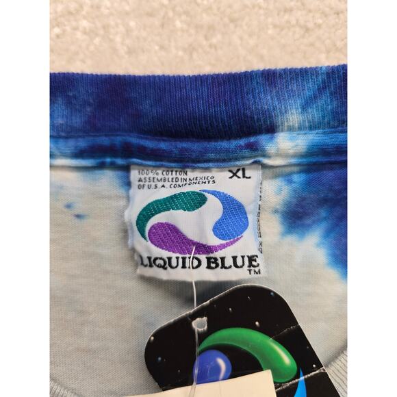 Vintage Liquid Blue New England Patriots Football Tie Dye Men's T-shirt Size XL - Picture 5 of 8